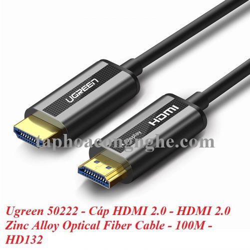 Ugreen 50222 100M màu Đen Cáp tín hiệu HDMI chuẩn 2.0 sợi quang cao cấp HD132 30050222